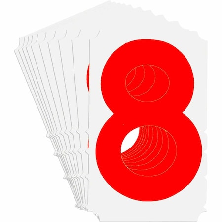 Brady Quik-Align 5160 Series Polyester 4 in Lbl Legend: 8 Red 10PK 5160P-8